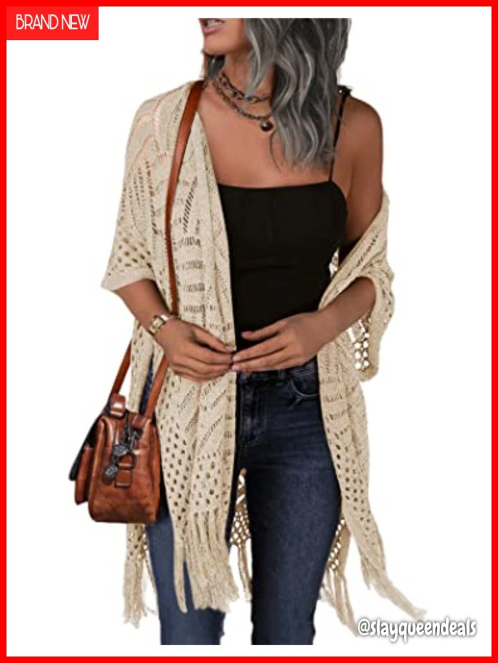 Knit Cardigan Hollow Out Crochet Lightweight Kimono Sweater
